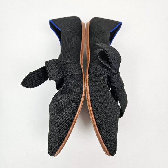 Rothy's The Point Mary Jane Bow Tie Ballet Flat Shoe Black 8.5 - Picture 7 of 12